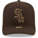 casquette-courbee-marron-snapback-9fifty-a-frame-precurved-visor-pin-chicago-white-sox-mlb-new-era
