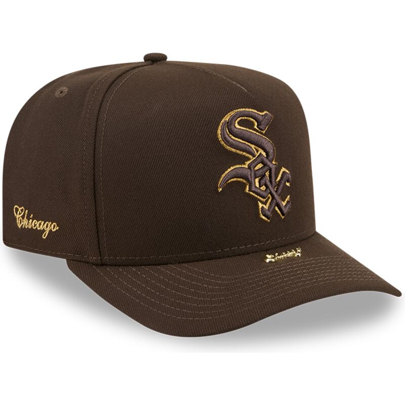 casquette-courbee-marron-snapback-9fifty-a-frame-precurved-visor-pin-chicago-white-sox-mlb-new-era casquette-courbee-marron-snapback-9fifty-a-frame-precurved-visor-pin-chicago-white-sox-mlb-new-era