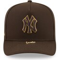casquette-courbee-marron-snapback-9fifty-a-frame-precurved-visor-pin-new-york-yankees-mlb-new-era