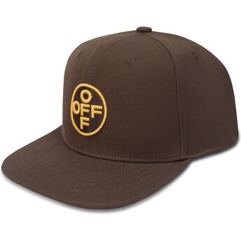 Casquette plate marron snapback avec logo jaune Off Embroidered Twill L/AB c/o Off-White™