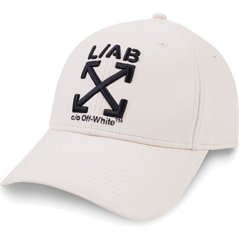 l-ab-c-o-off-white-curved-brim-clamp-arrows-pu-leather-beige-adjustable-cap l-ab-c-o-off-white-curved-brim-clamp-arrows-pu-leather-beige-adjustable-cap