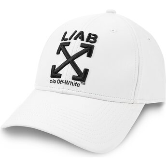 L/AB c/o Off-White™ Curved Brim Clamp Arrows PU Leather White Adjustable Cap
