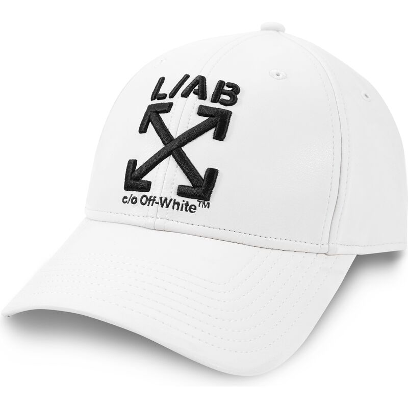l-ab-c-o-off-white-curved-brim-clamp-arrows-pu-leather-white-adjustable-cap l-ab-c-o-off-white-curved-brim-clamp-arrows-pu-leather-white-adjustable-cap