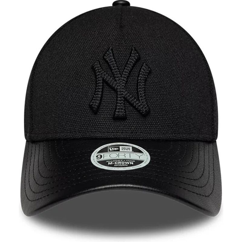 casquette-courbee-noire-ajustable-pour-femme-avec-logo-noir-9forty-m-crown-a-frame-fabric-mix-new-york-yankees-mlb-new-era casquette-courbee-noire-ajustable-pour-femme-avec-logo-noir-9forty-m-crown-a-frame-fabric-mix-new-york-yankees-mlb-new-era