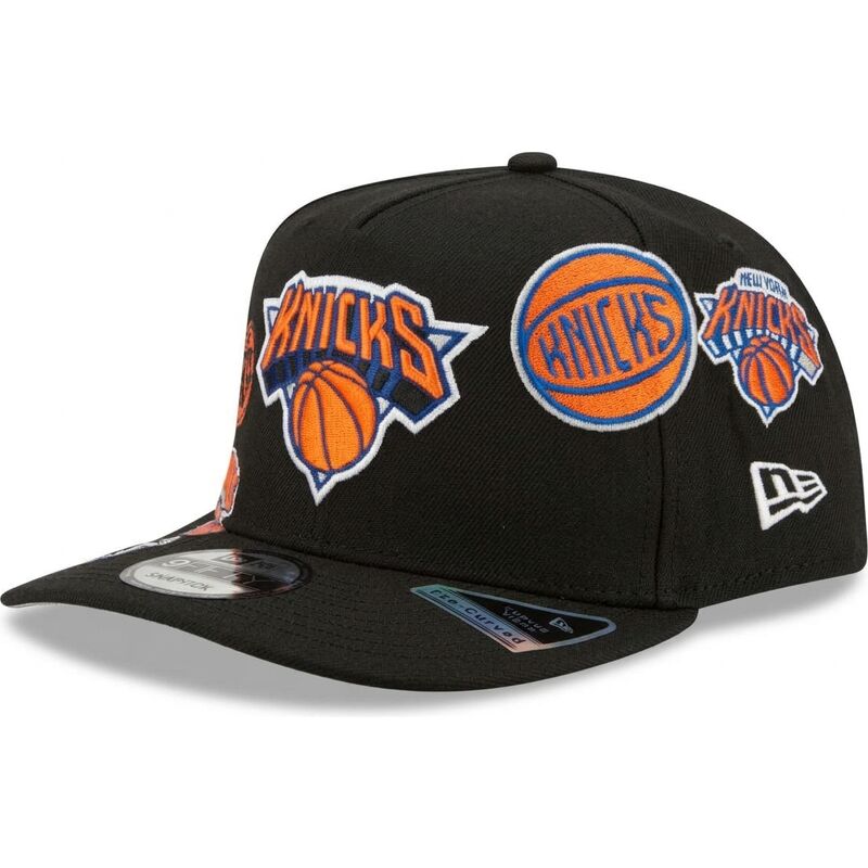 new-era-curved-brim-9fifty-a-frame-precurved-multi-patches-new-york-knicks-nba-black-snapback-cap