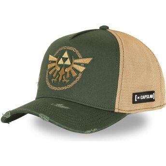 Capslab Triforce CLZEL1 LIN The Legend Of Zelda Green and Beige Trucker Hat