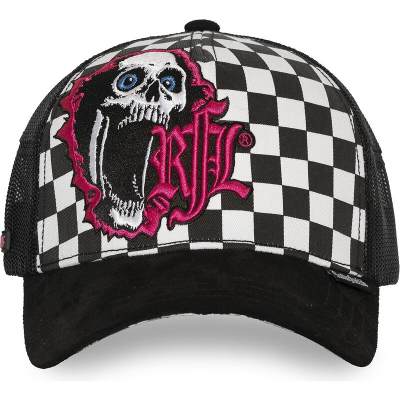 rocknfreelife-n295-sk8-black-and-white-trucker-hat rocknfreelife-n295-sk8-black-and-white-trucker-hat