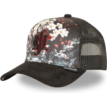 Casquette trucker noire N°274 Sakura Wave Rock’nFreeLife