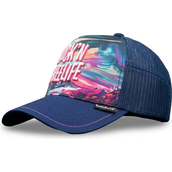 Casquette trucker bleue N°243 Ride Or Die Rock’nFreeLife