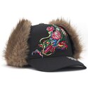 ed-hardy-curved-brim-crawling-dragon-trapper-black-fitted-cap