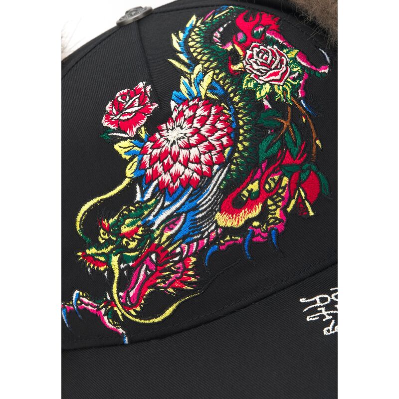 casquette-courbee-noire-ajustee-crawling-dragon-trapper-ed-hardy casquette-courbee-noire-ajustee-crawling-dragon-trapper-ed-hardy