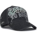 casquette-courbee-noire-ajustable-distressed-floral-gothic-ed-hardy
