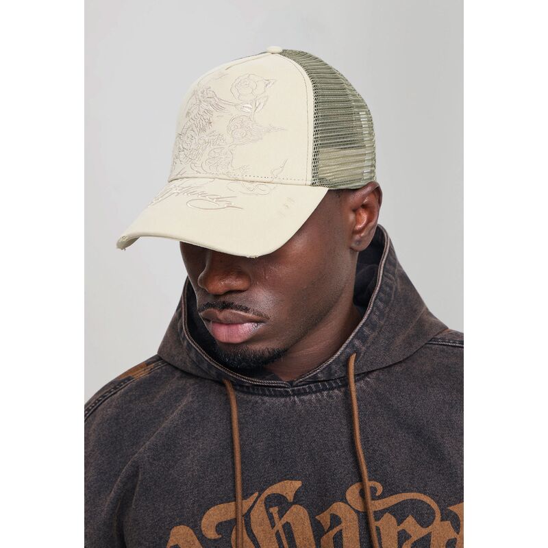 casquette-trucker-khaki-outline-dragon-ed-hardy