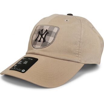 Nike Curved Brim Club Unstructured Organic Cotton Hemp New York Yankees MLB Beige Adjustable Cap