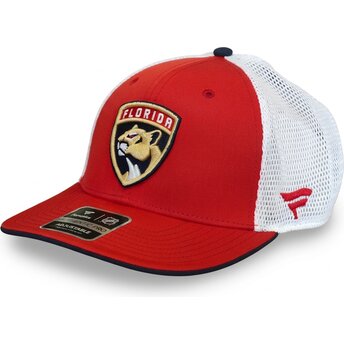 Fanatics Structured Mid-Crown Florida Panthers NHL Red and White Trucker Hat