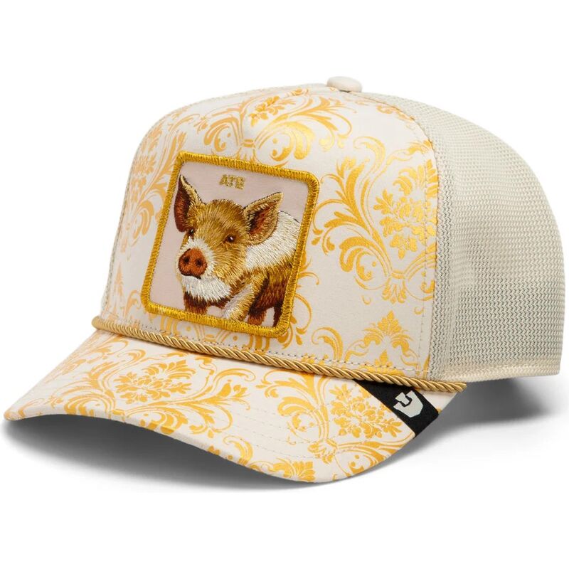 casquette-trucker-doree-et-blanche-cochon-ate-gilded-beast-the-farm-goorin-bros