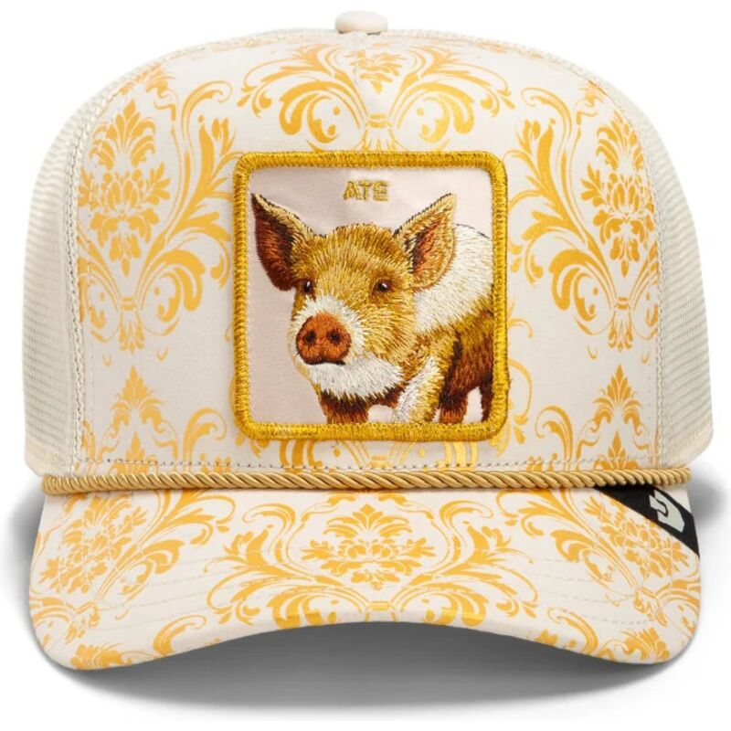 casquette-trucker-doree-et-blanche-cochon-ate-gilded-beast-the-farm-goorin-bros