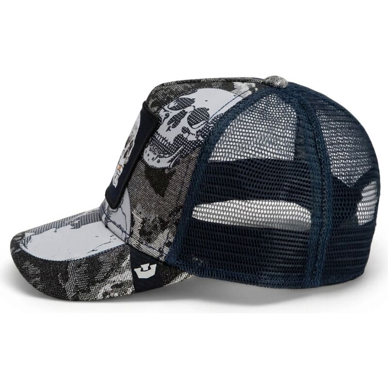 goorin-bros-skull-bone-head-danger-the-farm-black-and-blue-trucker-hat goorin-bros-skull-bone-head-danger-the-farm-black-and-blue-trucker-hat