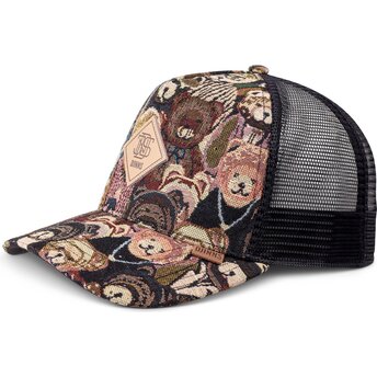 Casquette trucker multicolore et noire HFT Crasy Sofa Bear Djinns