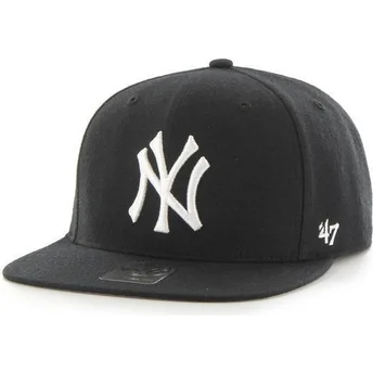 47 Brand Flat Brim MLB New York Yankees Smooth Snapback Cap schwarz