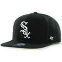 47-brand-flat-brim-side-logo-mlb-chicago-white-sox-smooth-black-snapback-cap