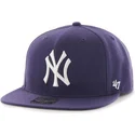 47-brand-flat-brim-side-logo-mlb-new-york-yankees-smooth-purple-snapback-cap