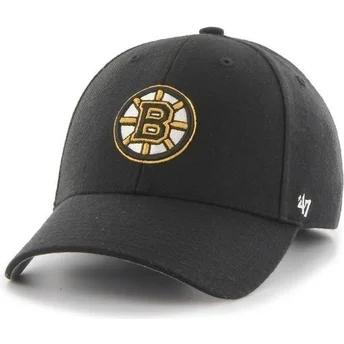 Καπέλο με καμπυλωτό γείσο μαύρο απλό NHL Boston Bruins από 47 Brand