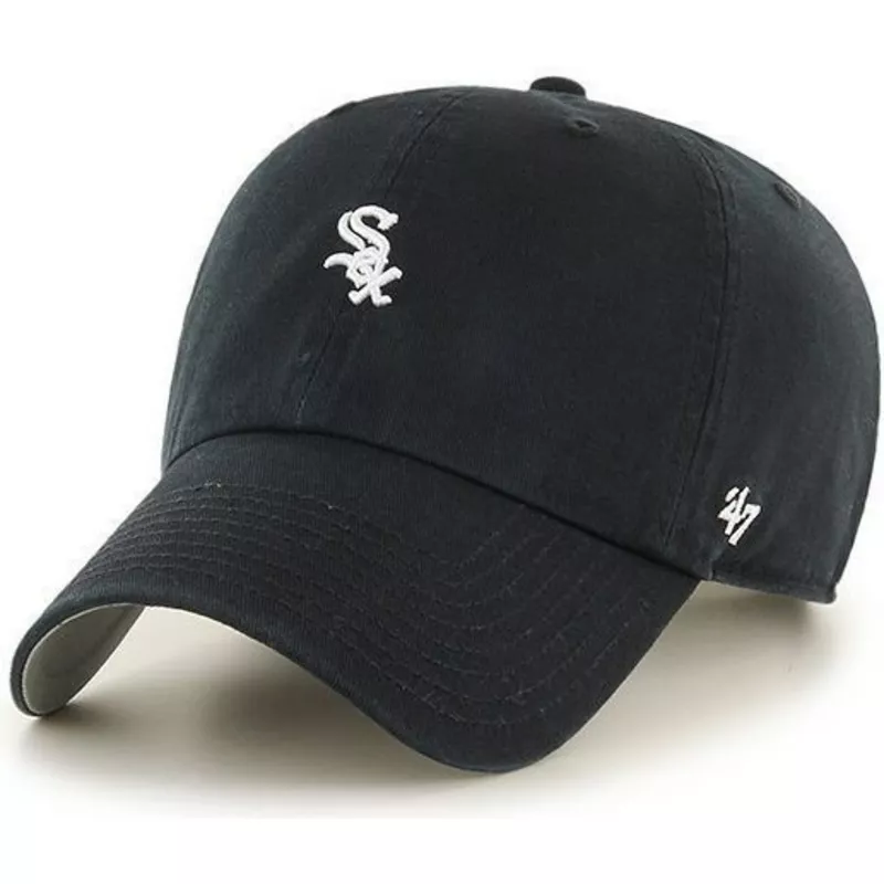 47-brand-curved-brim-small-logo-nhl-chicago-white-sox-black-cap