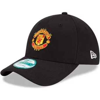 New Era Curved Brim 9FORTY Essential Manchester United Football Club Black Adjustable Cap